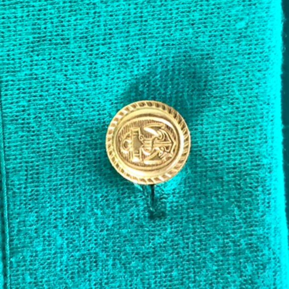 Vintage 80s Sail Away Royal Cruise Line Silk Blazer Turquoise Nautical Size S - Picture 10 of 11